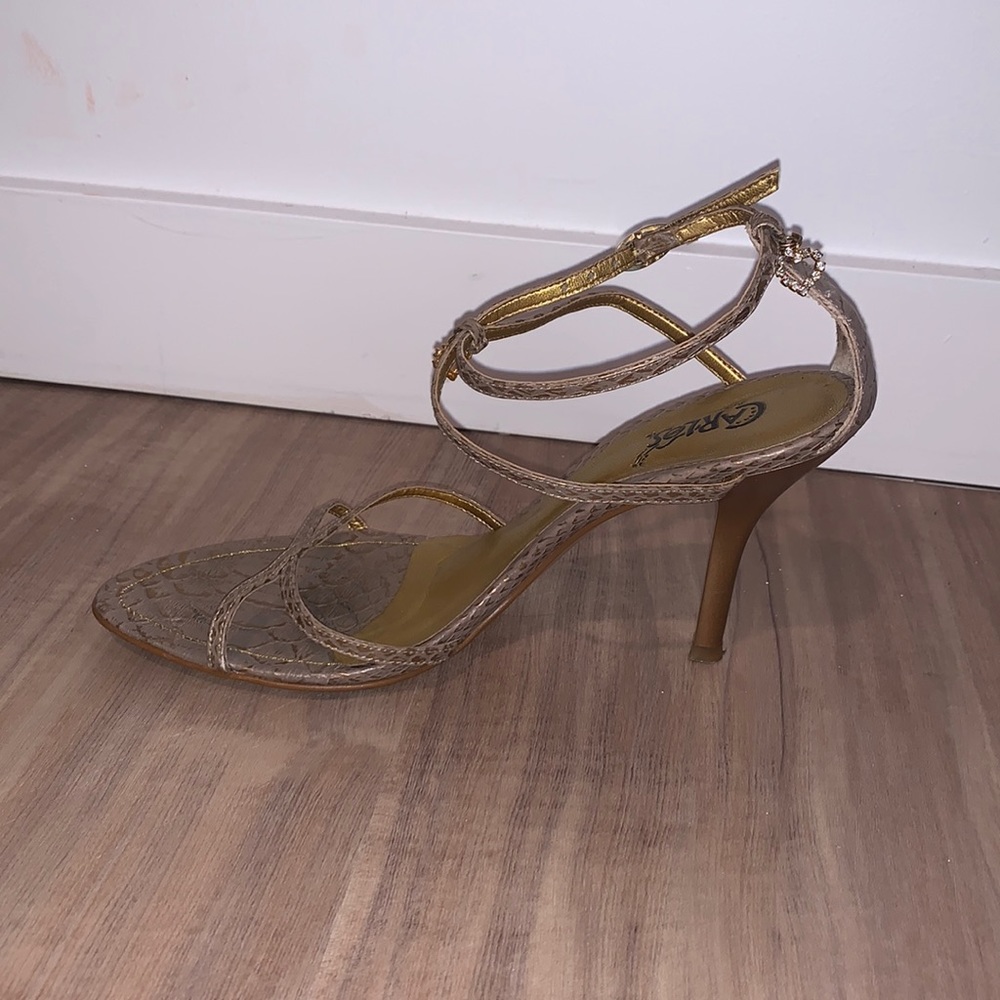 Strappy open toe heels